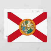 Postkarte mit Flagge des Staat Florida - USA (Vorne/Hinten)