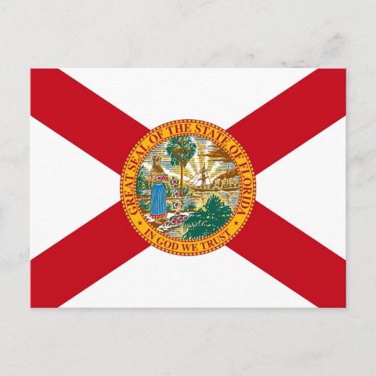 Postkarte mit Flagge des Staat Florida - USA (Vorderseite)