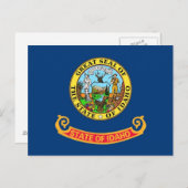 Postkarte mit Flagge des Staat Idaho - USA (Vorne/Hinten)