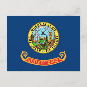 Postkarte mit Flagge des Staat Idaho - USA