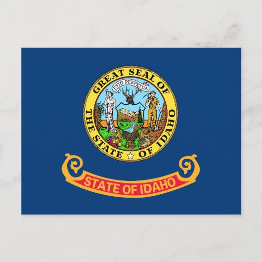 Postkarte mit Flagge des Staat Idaho - USA (Vorderseite)