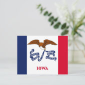 Postkarte mit Flagge des Staat Iowa - USA (Stehend Vorderseite)