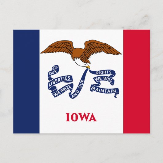 Postkarte mit Flagge des Staat Iowa - USA (Vorderseite)