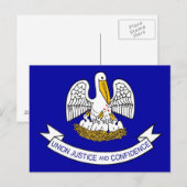 Postkarte mit Flagge des Staat Louisiana - USA (Vorne/Hinten)