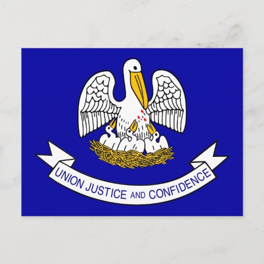 Postkarte mit Flagge des Staat Louisiana - USA (Vorderseite)