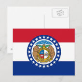 Postkarte mit Flagge des Staat Missouri - USA (Vorne/Hinten)