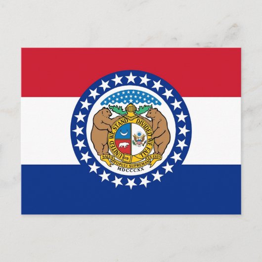 Postkarte mit Flagge des Staat Missouri - USA (Vorderseite)