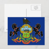 Postkarte mit Flagge des Staat Pennsylvania - USA (Vorne/Hinten)