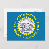 Postkarte mit Flagge des Staat South Dakota - USA (Vorne/Hinten)