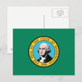 Postkarte mit Flagge des Washington Staat - USA (Vorne/Hinten)