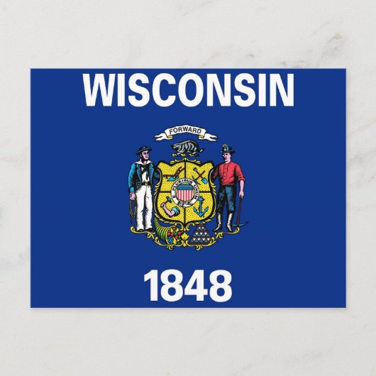 Postkarte mit Flagge des Wisconsin-Staat - USA (Vorderseite)
