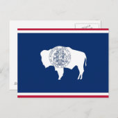 Postkarte mit Flagge des Wyoming-Staat - USA (Vorne/Hinten)