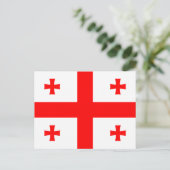 Postkarte mit Flagge Georgiens (Stehend Vorderseite)