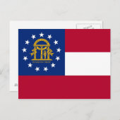 Postkarte mit Flagge Georgiens Staat - USA (Vorne/Hinten)
