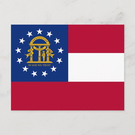 Postkarte mit Flagge Georgiens Staat - USA (Vorderseite)