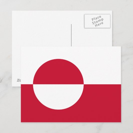 Postkarte mit Flagge Grönlands (Vorne/Hinten)