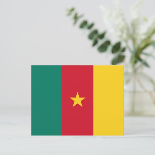 Postkarte mit Flagge Kameruns (Stehend Vorderseite)