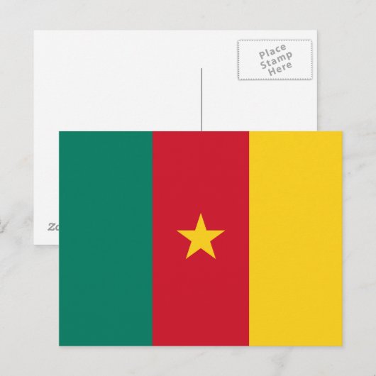 Postkarte mit Flagge Kameruns (Vorne/Hinten)