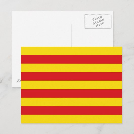 Postkarte mit Flagge Kataloniens (Vorne/Hinten)