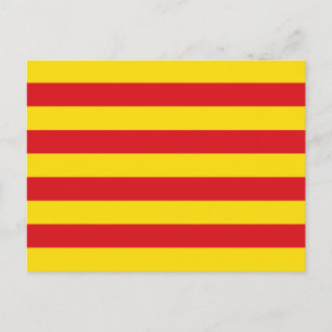 Postkarte mit Flagge Kataloniens