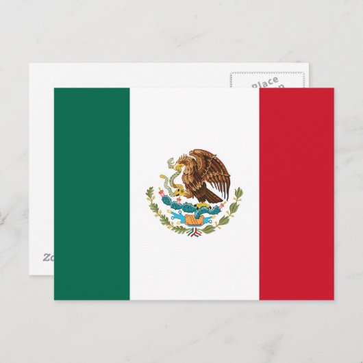 Postkarte mit Flagge Mexikos (Vorne/Hinten)