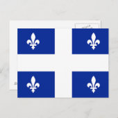 Postkarte mit Flagge Quebec, Kanada (Vorne/Hinten)