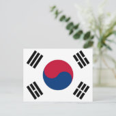 Postkarte mit Flagge Südkoreas (Stehend Vorderseite)