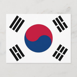 Postkarte mit Flagge Südkoreas