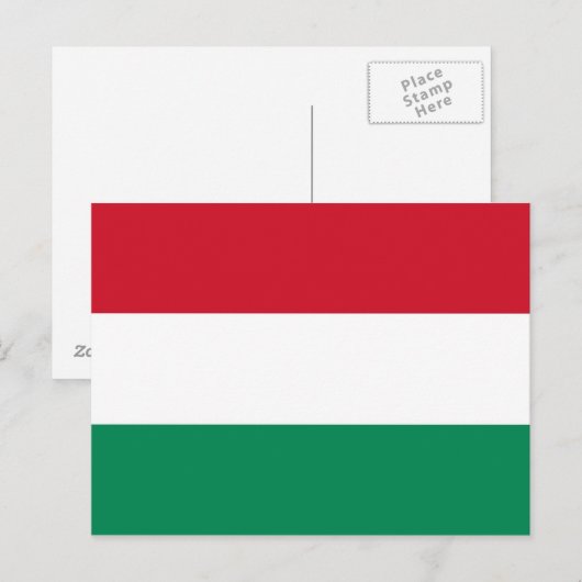 Postkarte mit Flagge Ungarns (Vorne/Hinten)