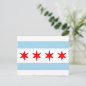 Postkarte mit Flagge von Chicago, Illinois Staat,  (Stehend Vorderseite)