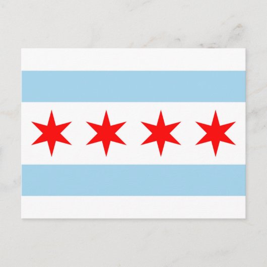 Postkarte mit Flagge von Chicago, Illinois Staat,  (Vorderseite)