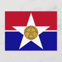 Postkarte mit Flagge von Dallas, Texas, USA