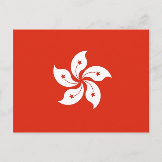 Postkarte mit Flagge von Hongkong, China (Vorderseite)