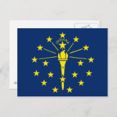 Postkarte mit Flagge von Indiana Staat - USA (Vorne/Hinten)