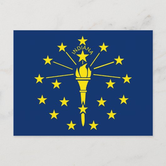 Postkarte mit Flagge von Indiana Staat - USA (Vorderseite)