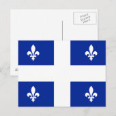 Postkarte mit Flagge von Québec, Kanada (Vorne/Hinten)
