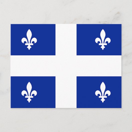 Postkarte mit Flagge von Québec, Kanada (Vorderseite)