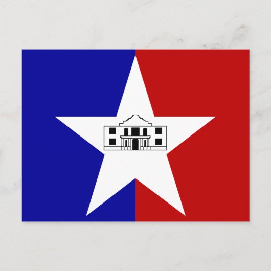 Postkarte mit Flagge von San Antonio City, Texas,  (Vorderseite)
