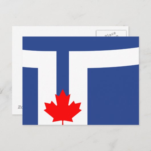 Postkarte mit Flagge von Toronto, Kanada (Vorne/Hinten)