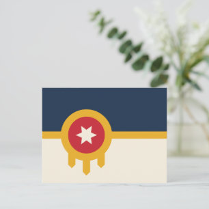 Postkarte mit Flagge von Tulsa, Oklahoma