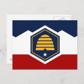 Postkarte mit Flagge von Utah, USA (Vorne/Hinten)