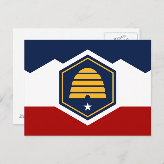 Postkarte mit Flagge von Utah, USA (Vorne/Hinten)