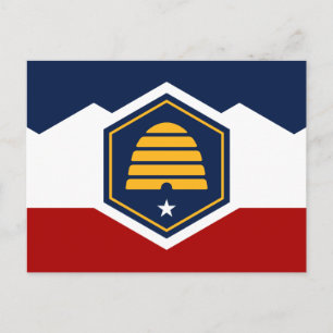Postkarte mit Flagge von Utah, USA