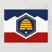 Postkarte mit Flagge von Utah, USA (Vorderseite)