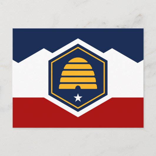 Postkarte mit Flagge von Utah, USA (Vorderseite)
