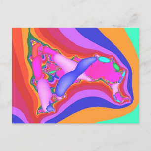 Postkarte mit Fraktal, das einer Frau ähnelt