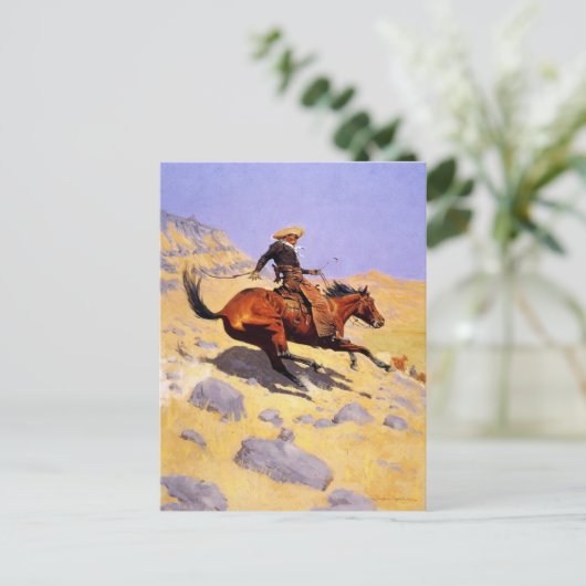 Postkarte mit Frederic Remington Malerei (Stehend Vorderseite)