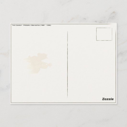 Postkarte mit Frederic Remington Malerei (Rückseite)