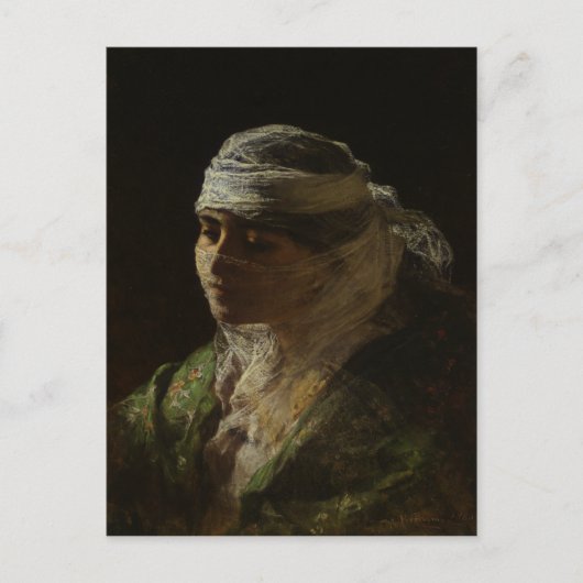 Postkarte mit Frederick Arthur Bridgman Malerei (Vorderseite)