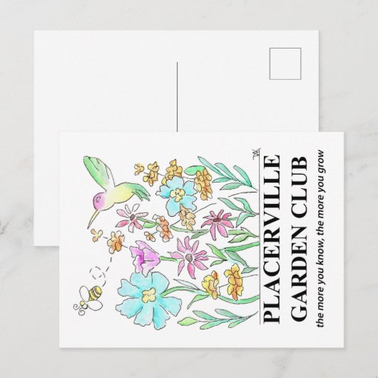 Postkarte mit Gartengestaltung (Vorne/Hinten)